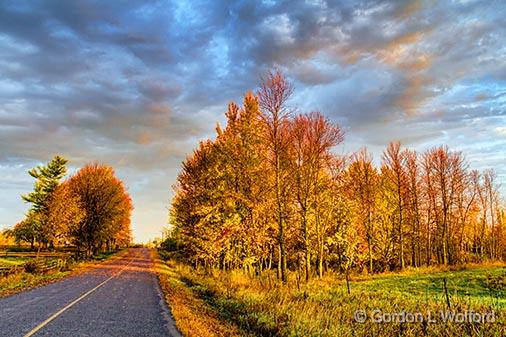 Autumn Road At Sunrise_29952.jpg - Photographed near Kilmarnock, Ontario, Canada.